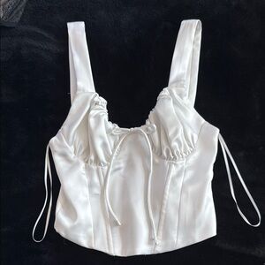 White Corset Top -  Bershka